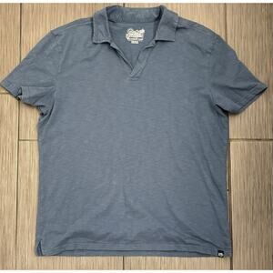 Southern Tide Men’s Blue Split Neck Polo Shirt Sun Farer Collection Large